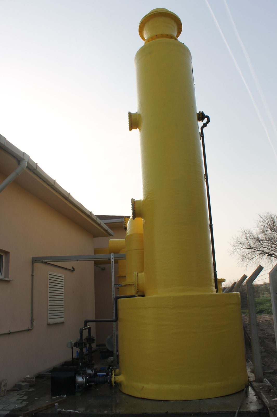 Çanakkale Belediyesi — GESU CTP gaz yıkama scrubber ünitesi montaj tamamlanmış — saha karesi 2014